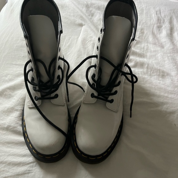 White Doc Martens 1460 8-Eye Boots - Picture 2 of 9